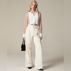 J.Crew Size 4 T Belted wide-leg trouser in city twill CF297